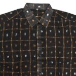 Black Checkered Printed Half-sleeve Sambalpuri Cotton Shirt 1