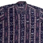 Black- Maroon striped Sambalpuri Cotton Half Shirt