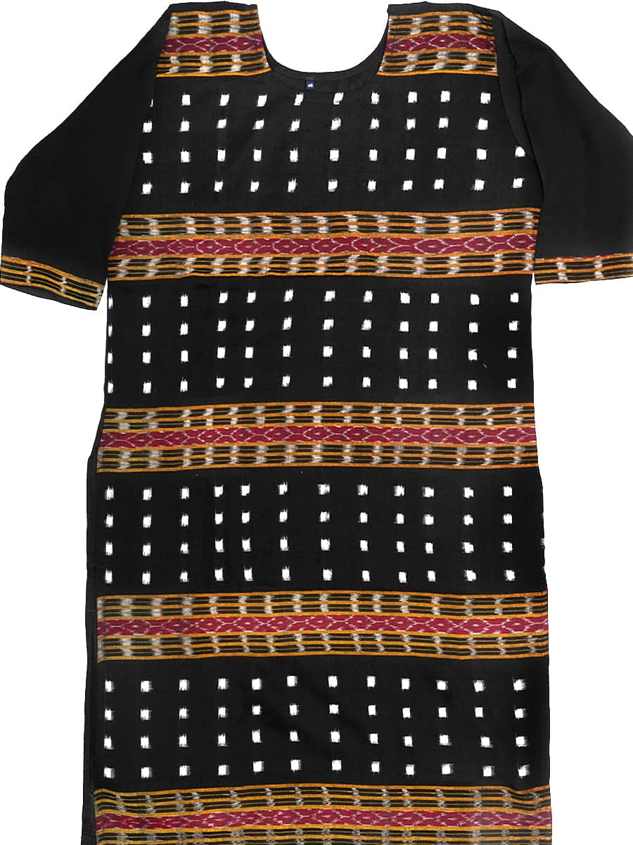 Black and Brown handwoven cotton Kurti 2