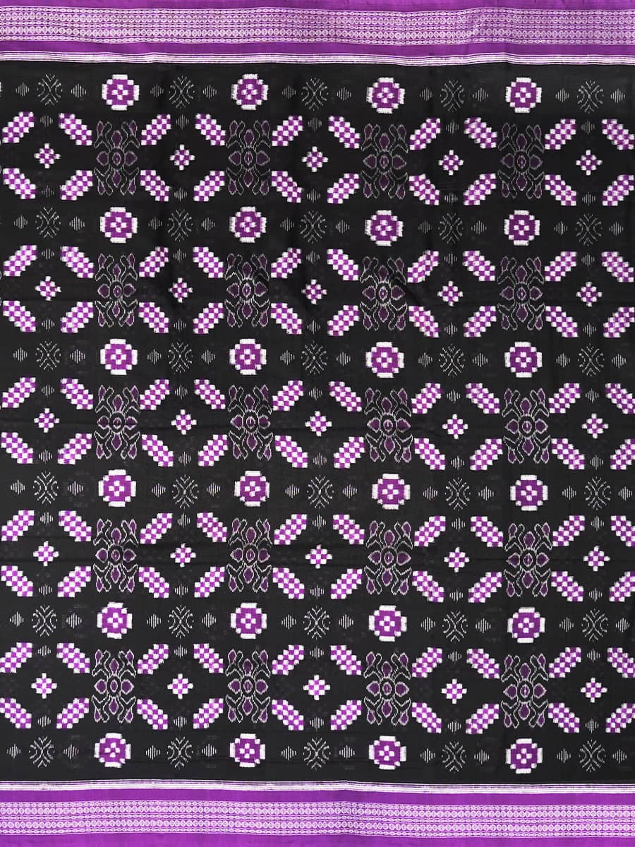 Black and Purple Sambalpuri Cotton Saree