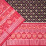 Black and Red Sambalpuri Handwoven Cotton Saree 1