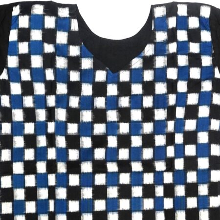 Blue, White and Black Sambalpuri handwoven cotton Kurti 1