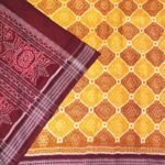 Bright Yellow and Deep Purple Sambalpuri Handwoven Cotton Saree 1