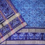 Light and Dark Blue Sambalpuri Handwoven Cotton Saree 1