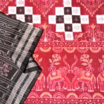 Maroon Moonlit Pasapalli Sambalpuri Handwoven Cotton Saree 1