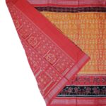 Orange and Maroon Sambalpuri Handwoven Cotton Saree 1