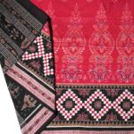 Pasapapalli Elegance Sambalpuri Cotton Saree in Red,white and Black 1