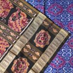 Purple, Blue, and Black Sambalpuri Handwoven Cotton Saree 1