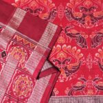 Red and Maroon Sambalpuri Handwoven Cotton Saree 1