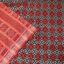 Shadowed Geometry Sambalpuri ikat Saree with Red and Grey Tones 1