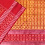 Sunflower Yellow and Red Sambalpuri Handwoven Cotton Saree 1