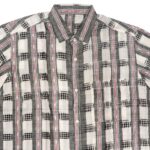 White smoked - Grey Striped Half-sleeve Sambalpuri Cotton Shirt