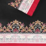 Black, Pearly Pink and Red Sambalpuri Handwoven Cotton Saree 1