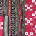 Maroon, White and Black Pasa Sambalpuri Handwoven Cotton Saree 1