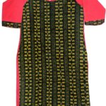 Pink, Black and Lime Yellow handwoven cotton Kurti 2