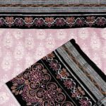 Primrose Pink and Black Sambalpuri Handwoven Cotton Saree 1