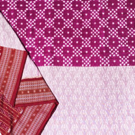 Purple, Pastel Purple and Maroon Sambalpuri Handwoven Cotton Saree Pasa 1