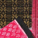 Red, Black and Brass Yellow Sambalpuri Handwoven Cotton Saree 1