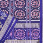 Red and Royal Blue Handwoven Sambalpuri Handwoven Cotton Saree 1