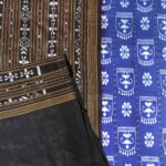 Royal Blue, Grey and Black Sambalpuri Handwoven Cotton Saree 1