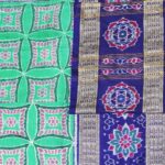 Sea Green and Dark Blue Sambalpuri Handwoven Cotton Saree 1