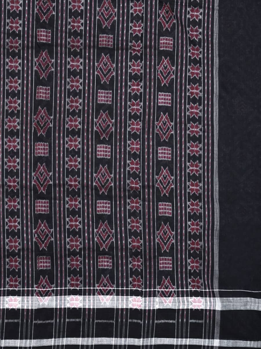 Admiral Blue and Ebony Black Sambalpuri Cotton Saree 3