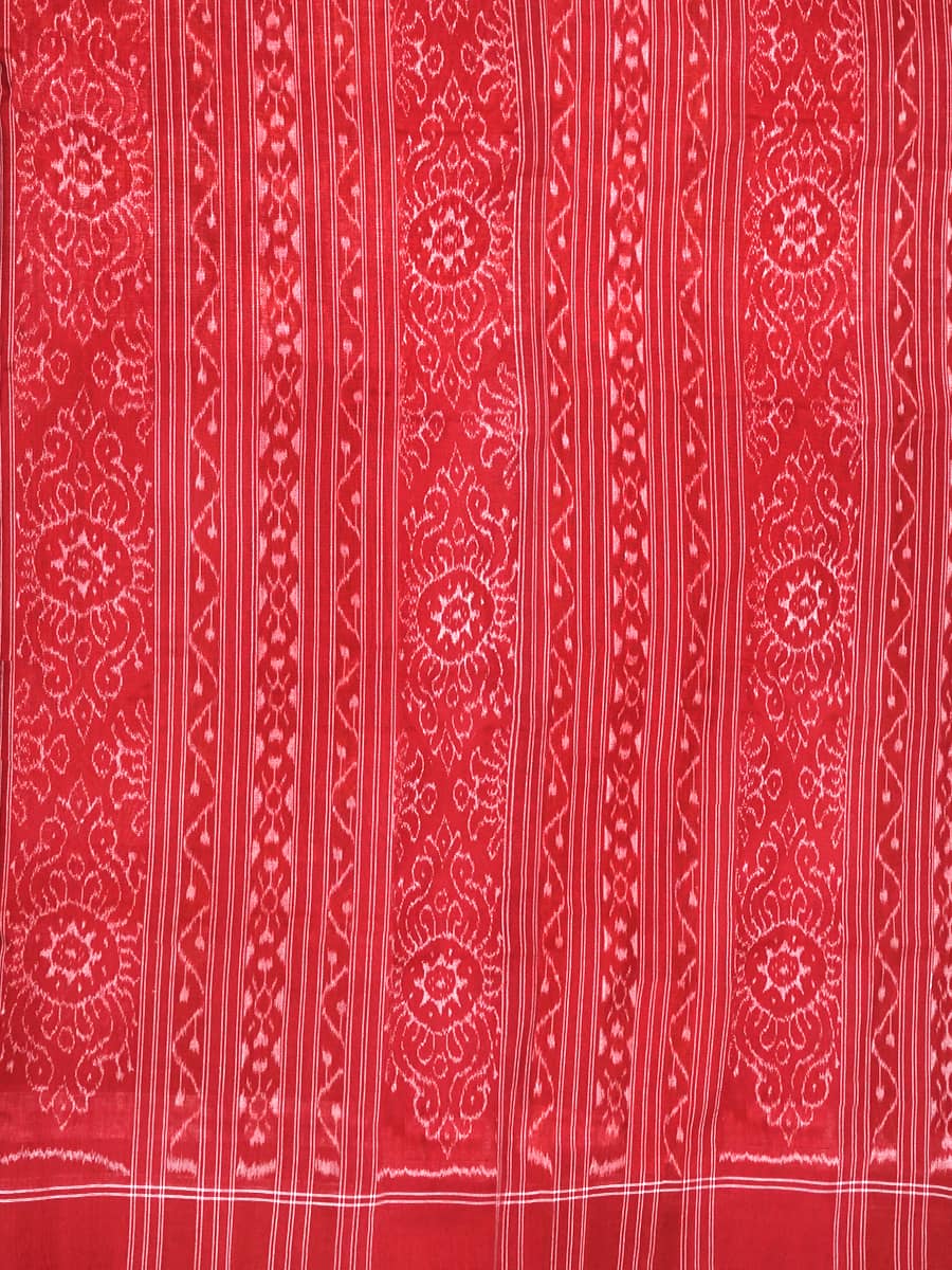 Blush and Red Pepper Sambalpuri Cotton Saree 3