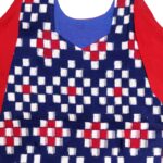 Cadmium Red and Blue Handwoven Pasa Cotton Kurti 1