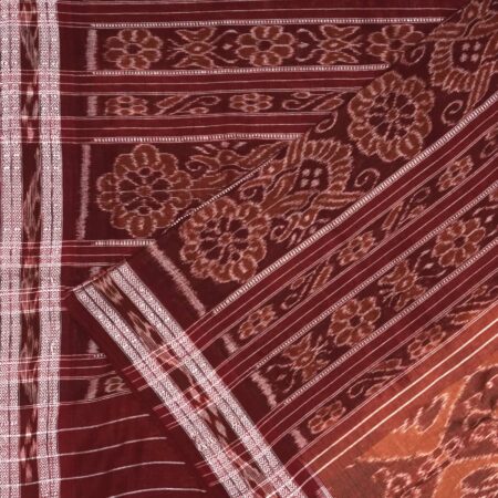 Caramel, Cinnamon, and Mahogany Sambalpuri Cotton Saree 1