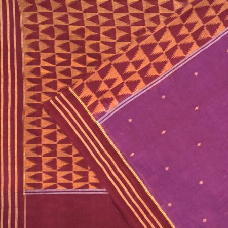 Fig Purple and Mahogany Sambalpuri Cotton Saree 1