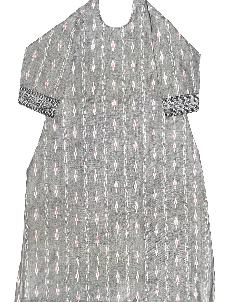 Grey Checked Cotton Kurti 3