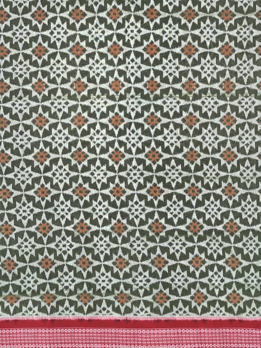 Grey Shingle, Clay Grey, and Ladybug Red Sambalpuri Cotton Saree