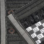 Ink Black, Cotton White, and Iron Grey Sambalpuri Cotton Saree 1