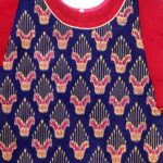 Navy and Maroon Handwoven Cotton Kurti 1