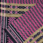 Obsidian Black, Pink, and White Zigzag Sambalpuri Cotton Saree 1