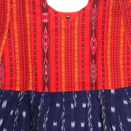 Red and Navy Blue Cotton Kurti 1