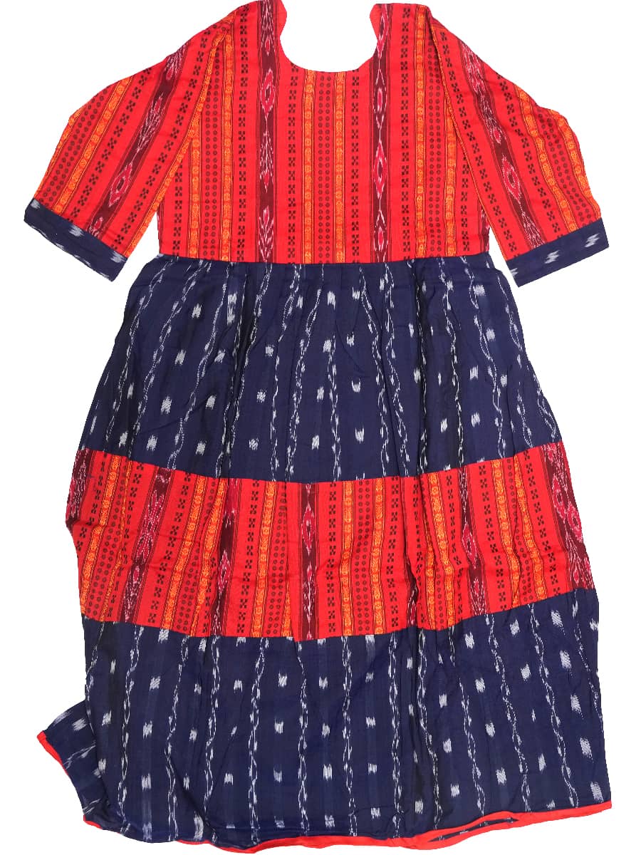 Red and Navy Blue Cotton Kurti 3