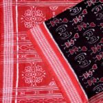 Sable Black and Rum Red Sambalpuri Cotton Saree 1